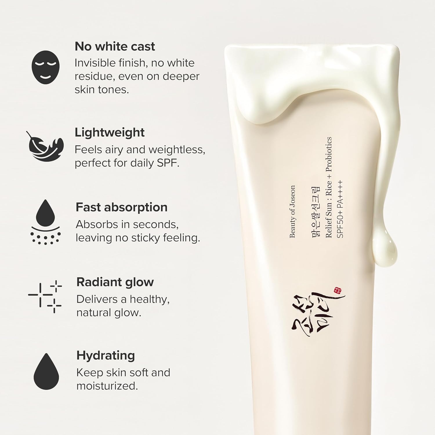 Beauty of Joseon Relief Sun Rice + Probiotics 50 ml SPF 50+ PA++++ Lightweight Korean Sunscreen for Oily Skin - Image 2