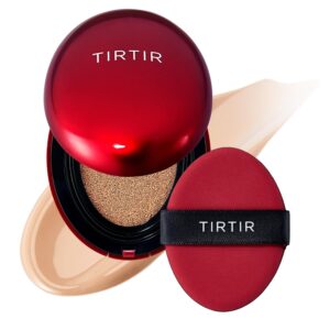 TIRTIR All Mask Fit Red Full Coverage, Skin Fit, Satin Glow Radiant Finish, Korean Cushion Foundation #24N Latte, 4.5G